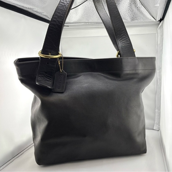 Vintage 90s Coach Lexington Bag 4140 Black Glove Tanned Leather USA Made - Picture 2 of 12